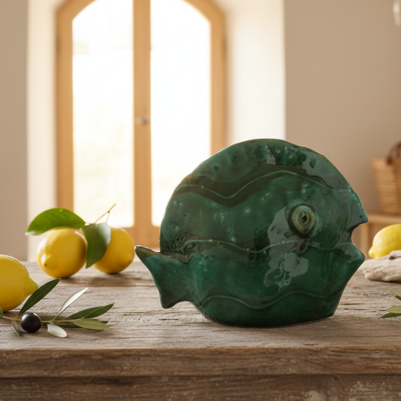 pesce in maiolica da libreria