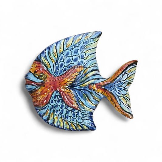 pesce decorato in ceramica siciliana