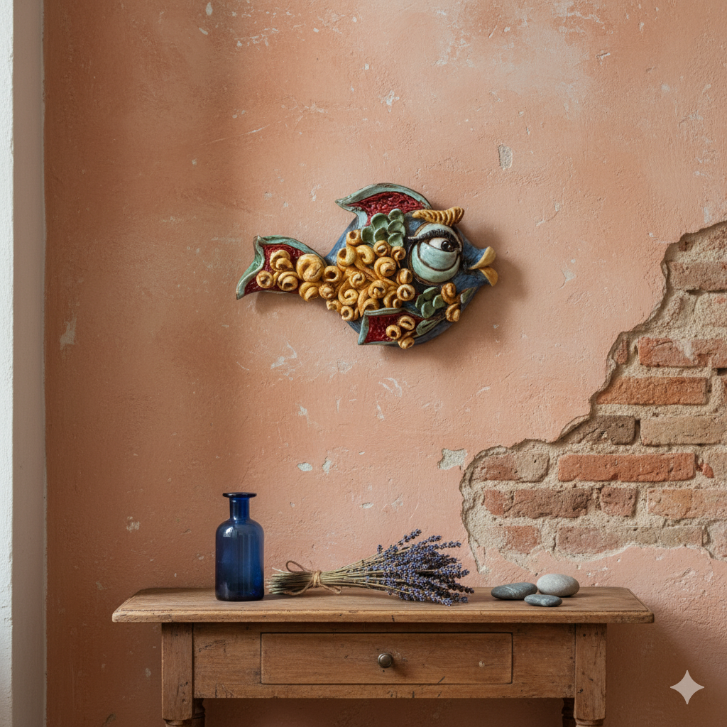 pesce artigianale in maiolica