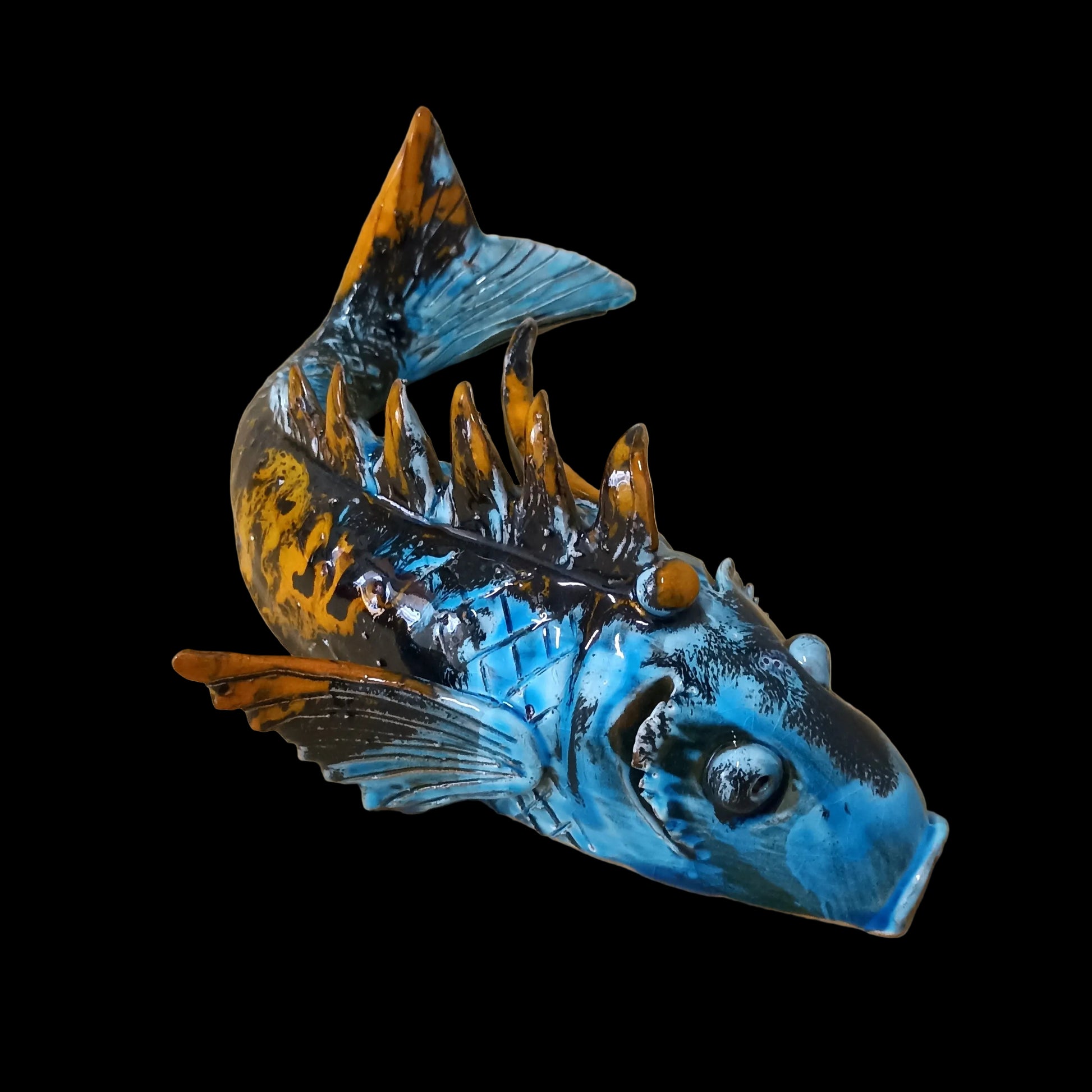 pesce artigianale in maiolica di sicilia