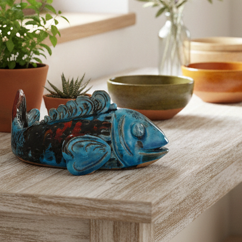 pesce in maiolica di sicilia originale