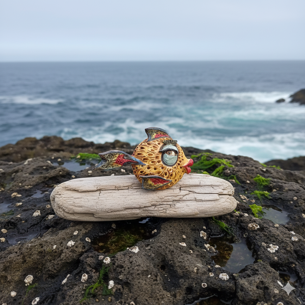 pesce artistico in ceramica di caltagirone