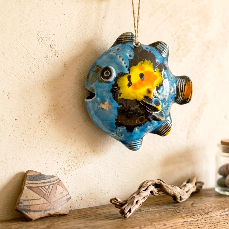 pesce moderno in ceramica da appendere alla parete