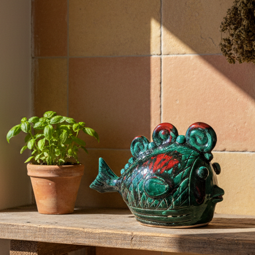 pesce colorato in maiolica
