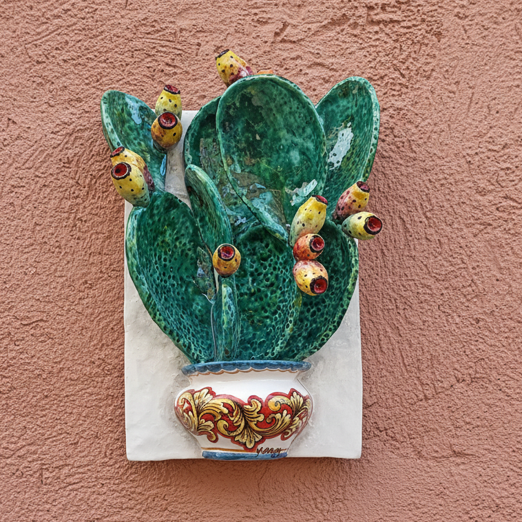 cactus in maiolica da appendere