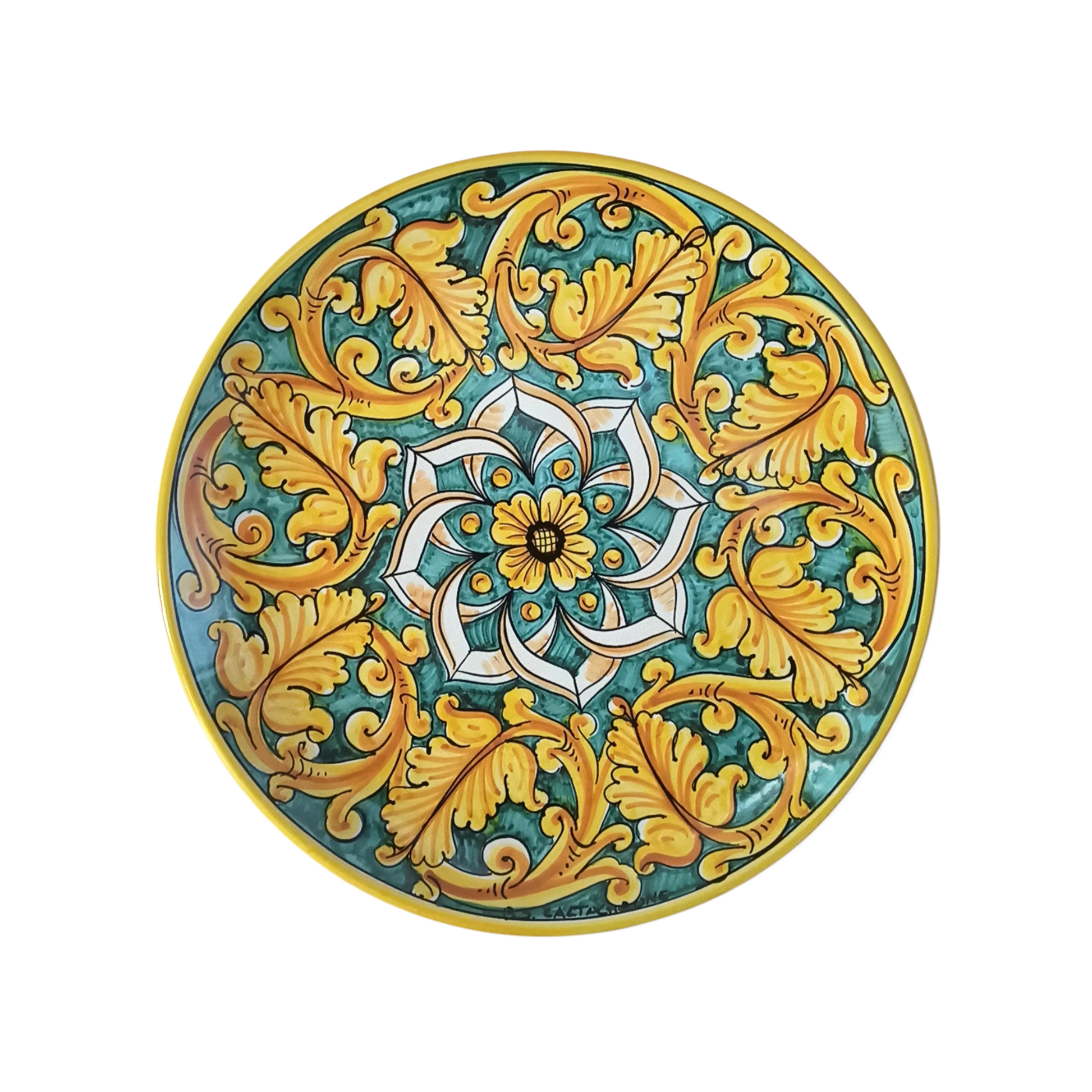 piatto maiolica siciliana di Caltagirone
