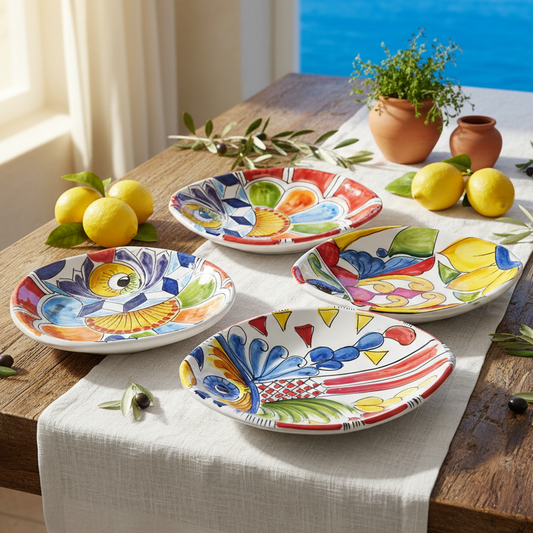 piatto fondo in ceramica caltagirone