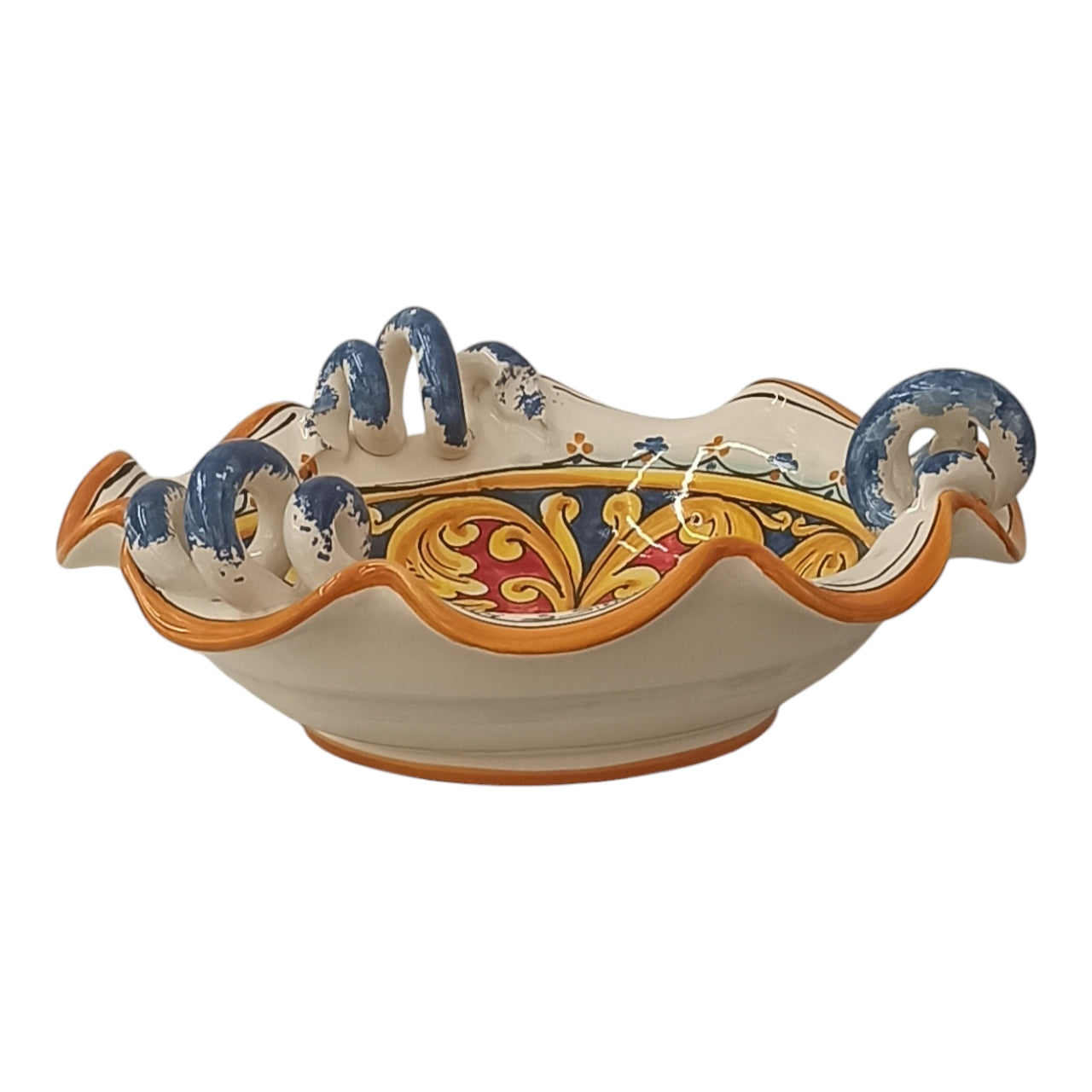 centrotavola in ceramica  fatto a mano a santo Stefano di Camastra