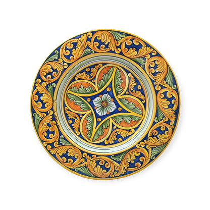 piatto in ceramica siciliana decorato a mano
