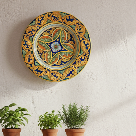 Piatto maiolica Siciliana da muro 