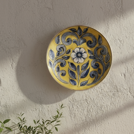 piatto decorato a mano maiolica caltagirone
