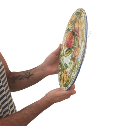 piatto maiolica siciliana con frutta