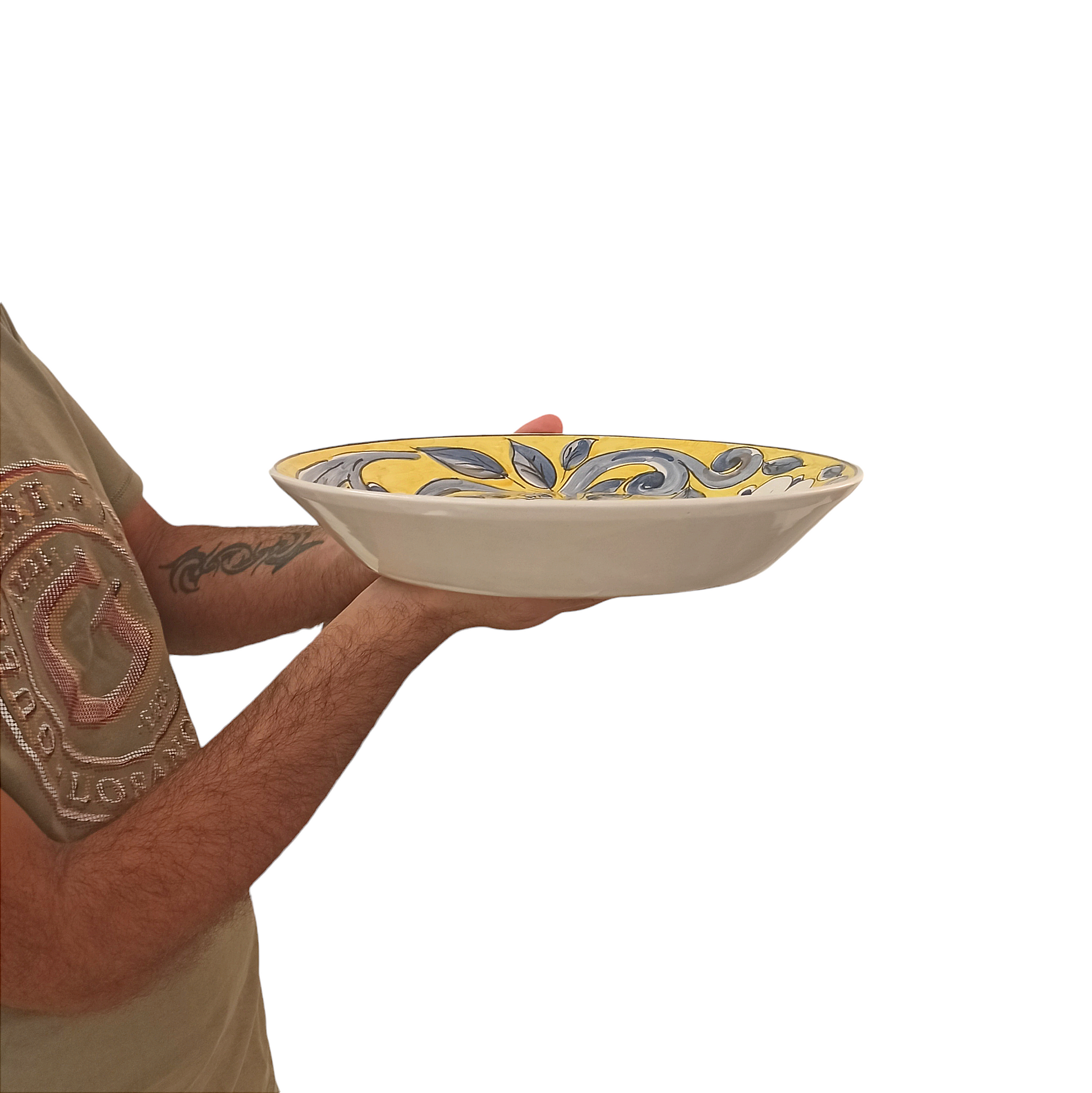 vassoio da portata in ceramica artistica di caltagirone