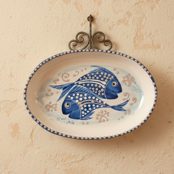 piatto decorato per casa estiva