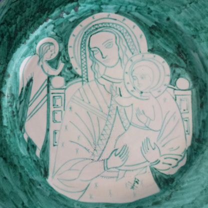 piatto decorato in ceramica siciliana sciacca