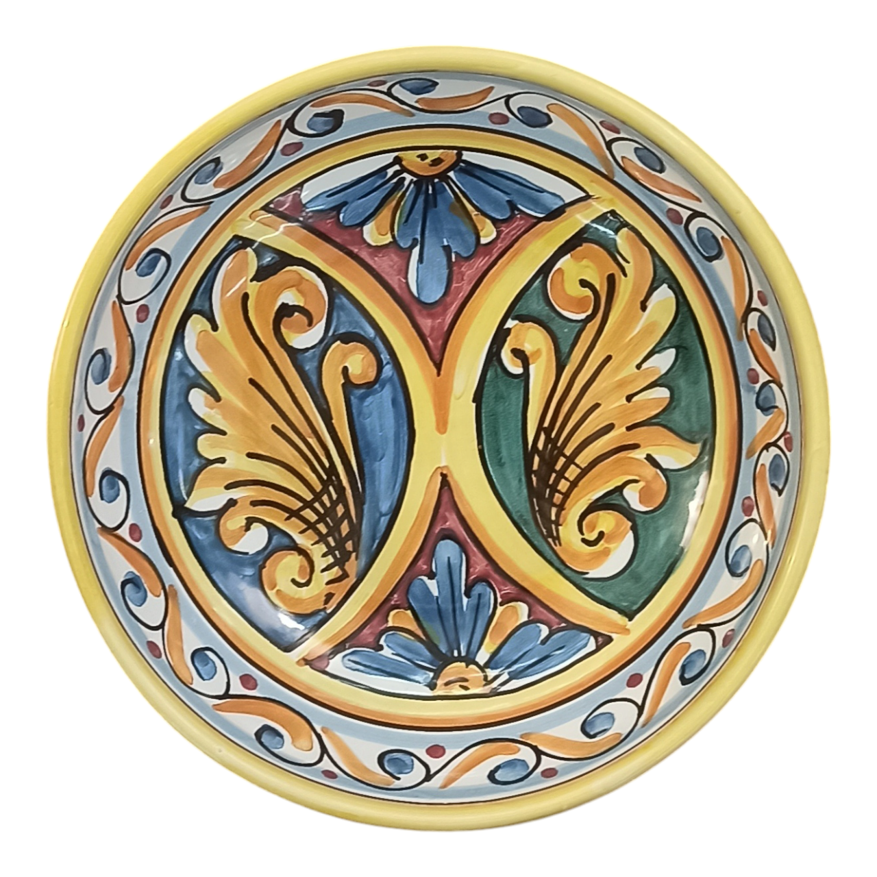 centrotavola in ceramica siciliana di Caltagirone fatta a mano