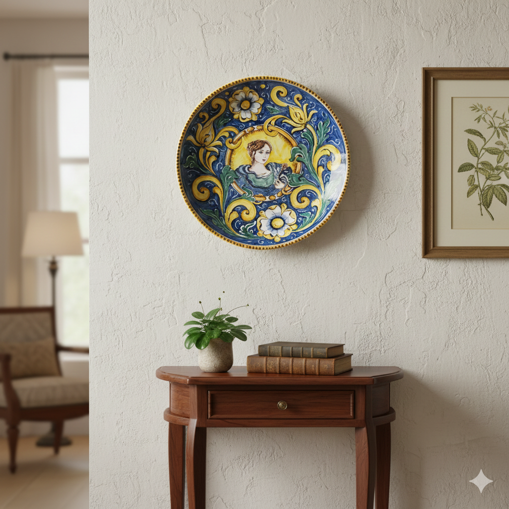 piatto tradizionale di caltagirone dipinto a mano