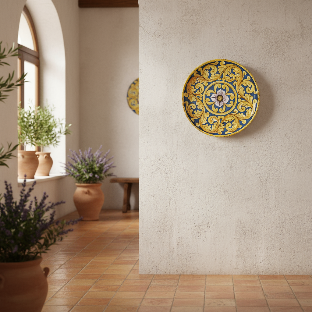 piatto da parete in ceramica