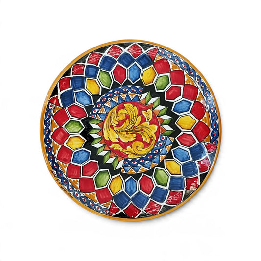 piatto siciliano in ceramica decorato a mano