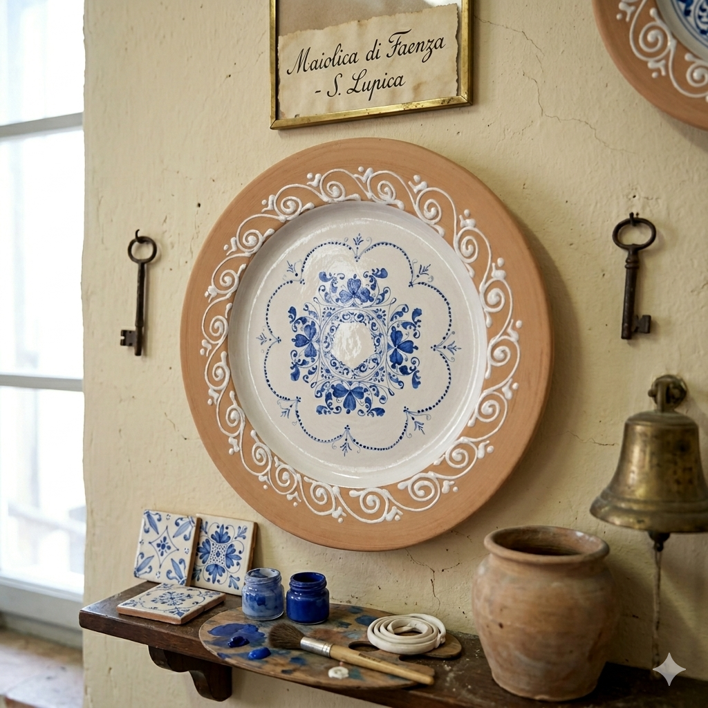 piatto da parete in ceramica