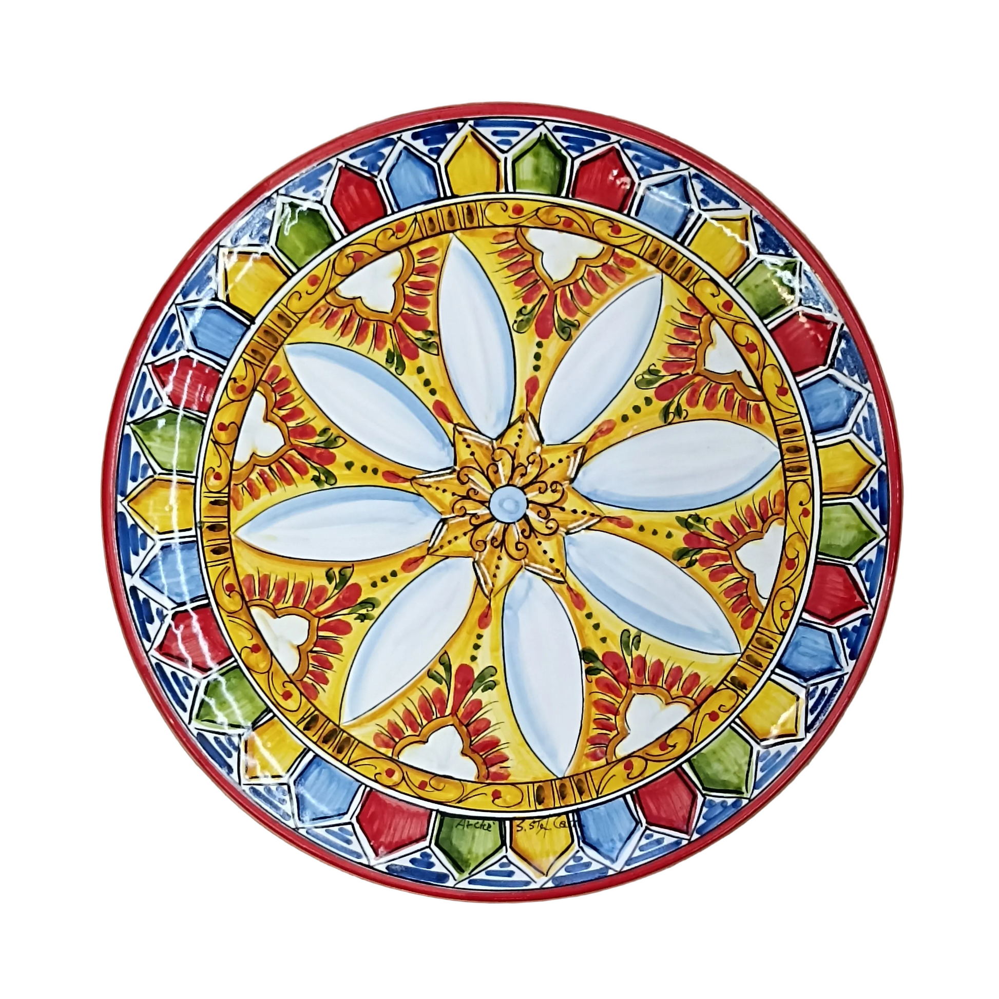 piatto di sicilia con decoro fatto a mano