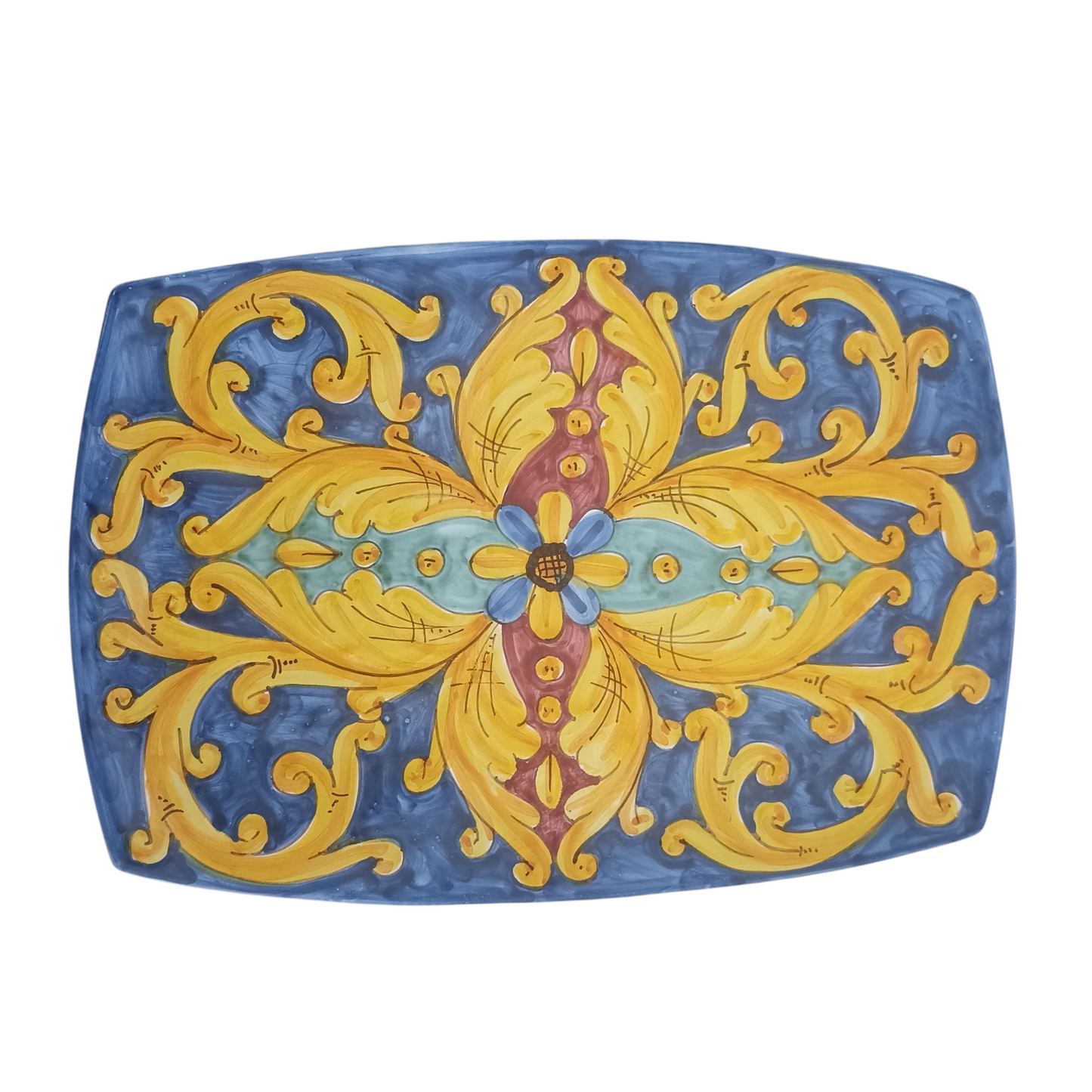 piatto per servire in maiolica colorata