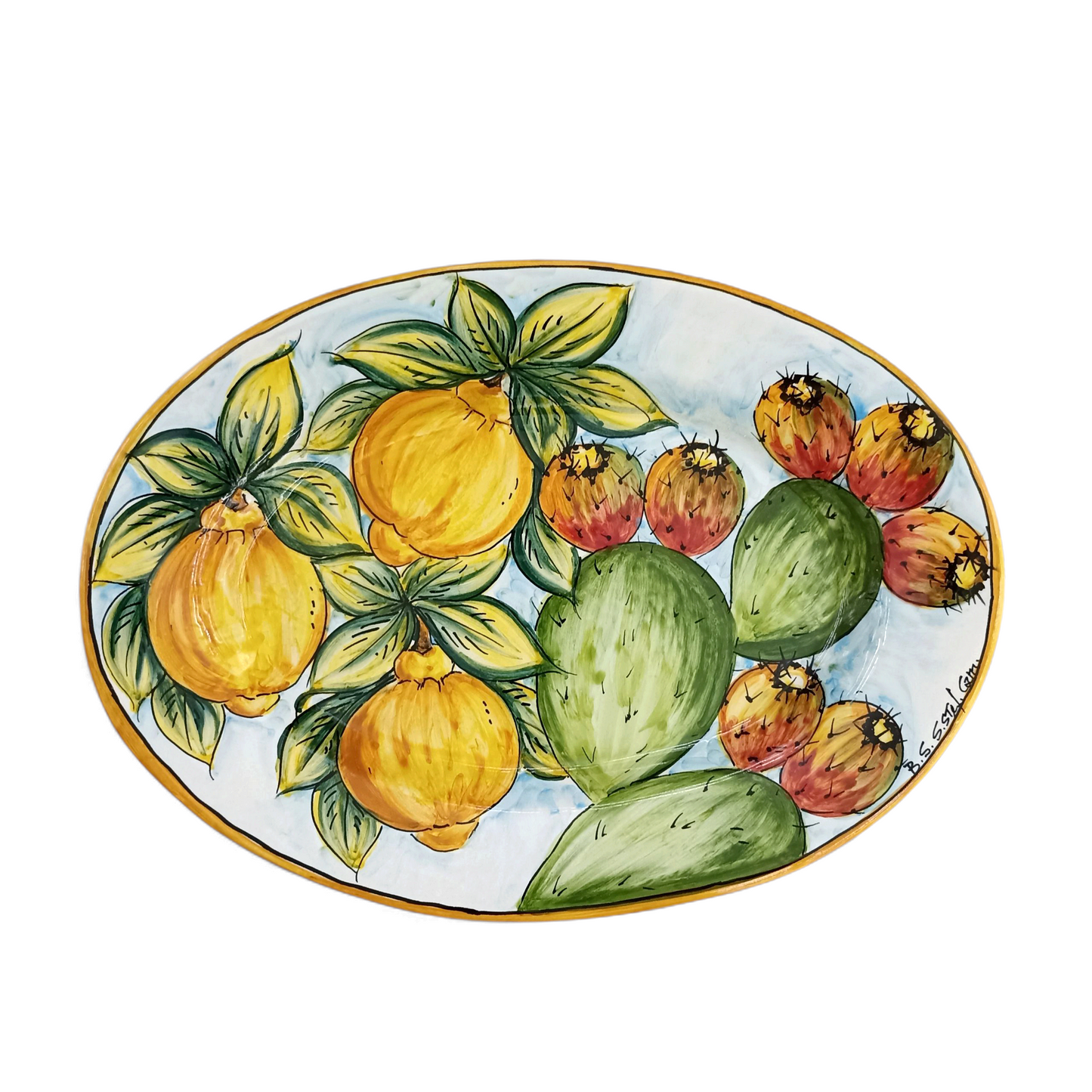 centrotavola in maiolica ovale