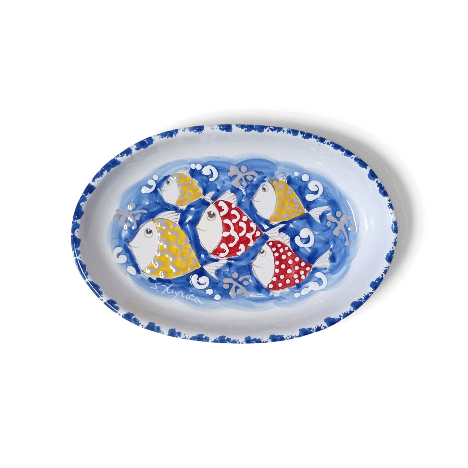 vassoio per la tavola decorato in ceramica