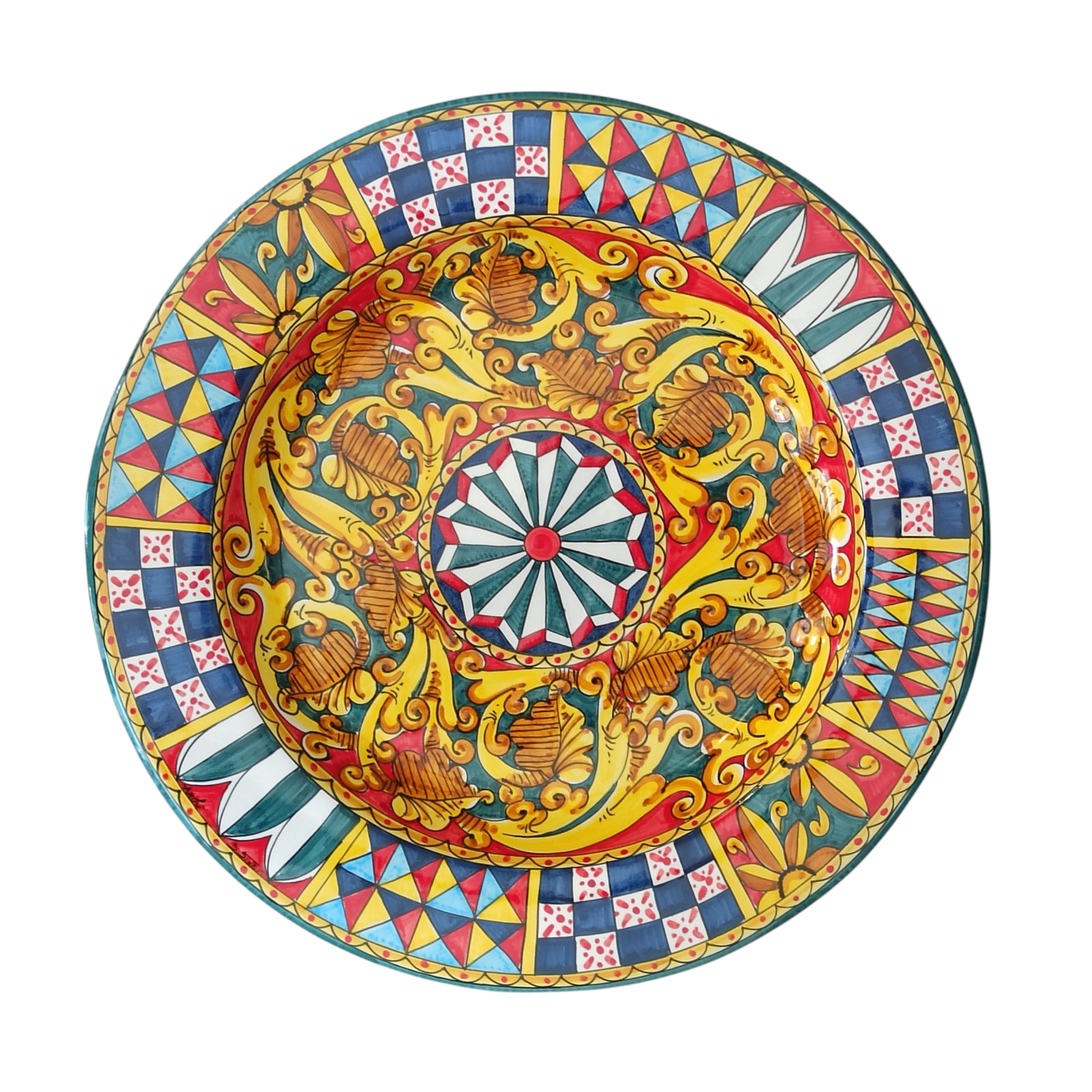 piatto ornamentale in ceramica siciliana 