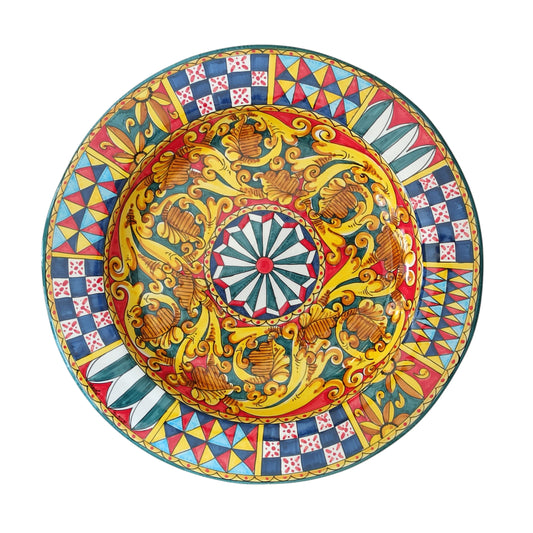 piatto ornamentale in ceramica siciliana 