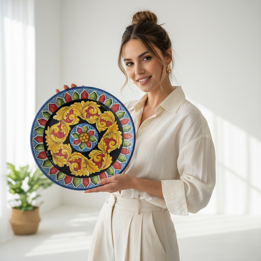 piatto in ceramica stile dolce e gabbana 