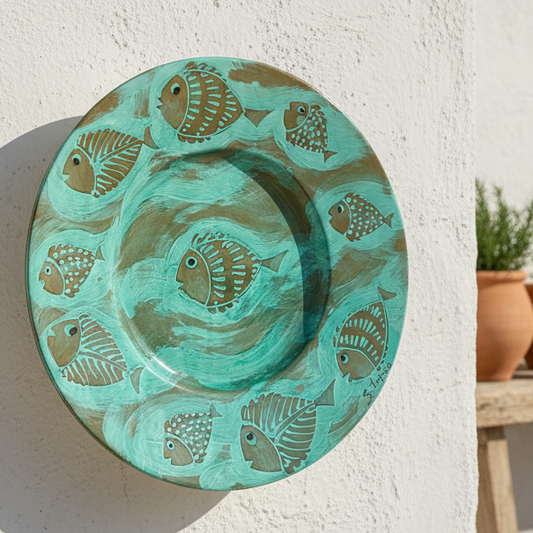 piatto moderno in maiolica