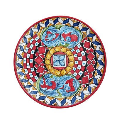 piatto decorato in maiolica da parete