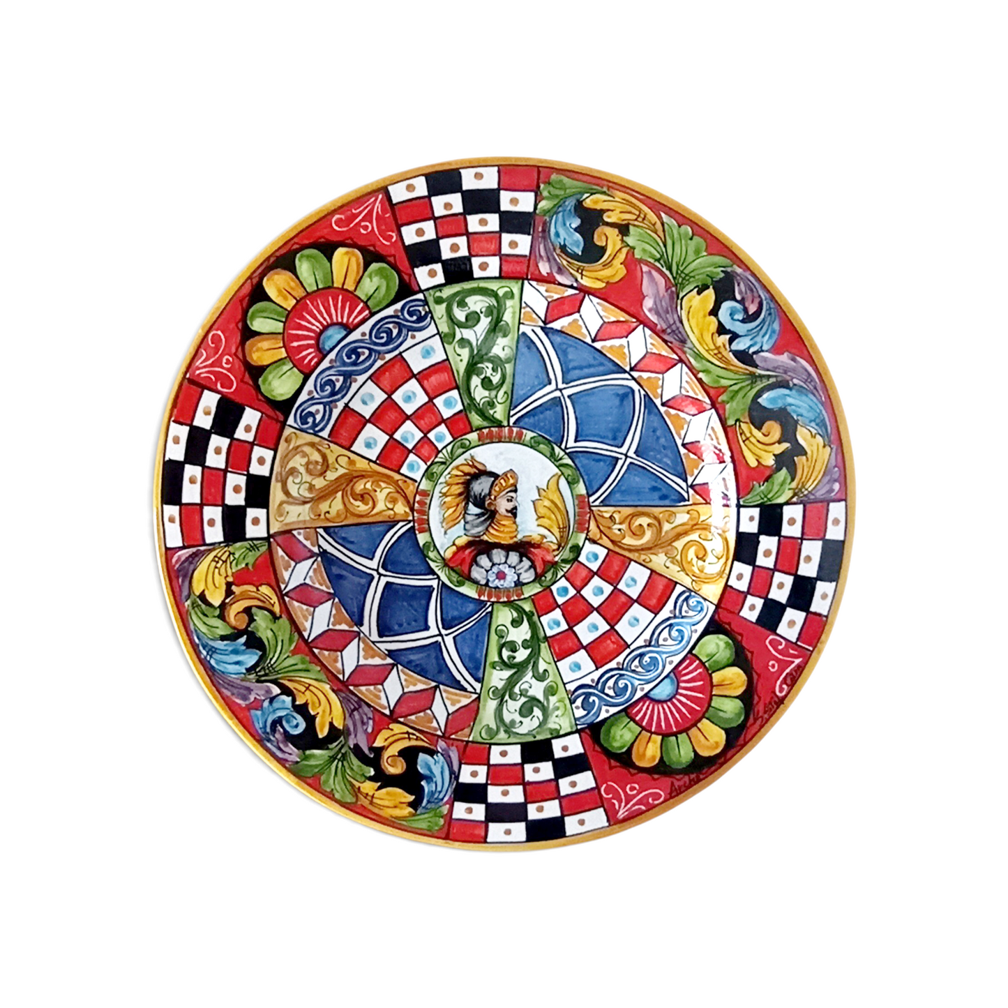 piatto decorato in ceramica siciliana 