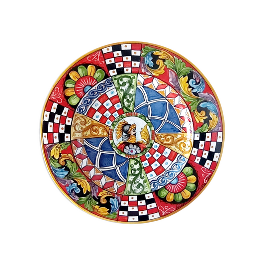 piatto decorato in ceramica siciliana 