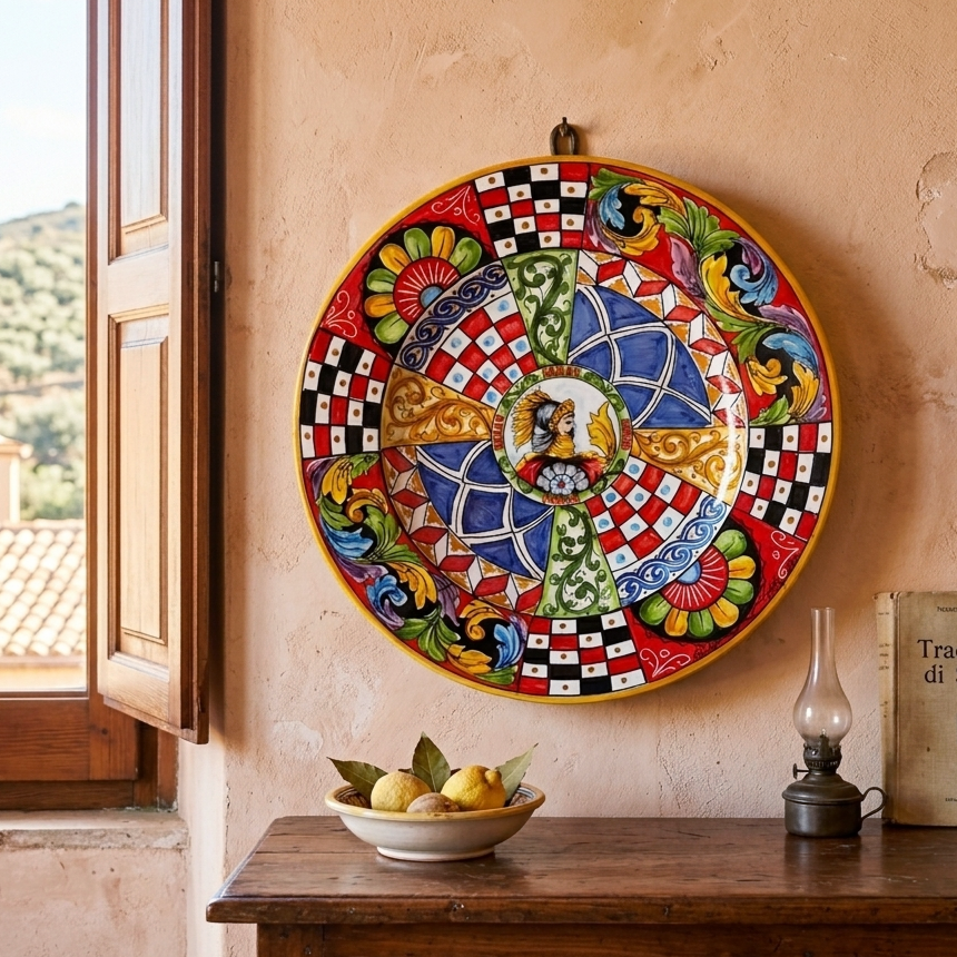piatto grande in ceramica siciliana 