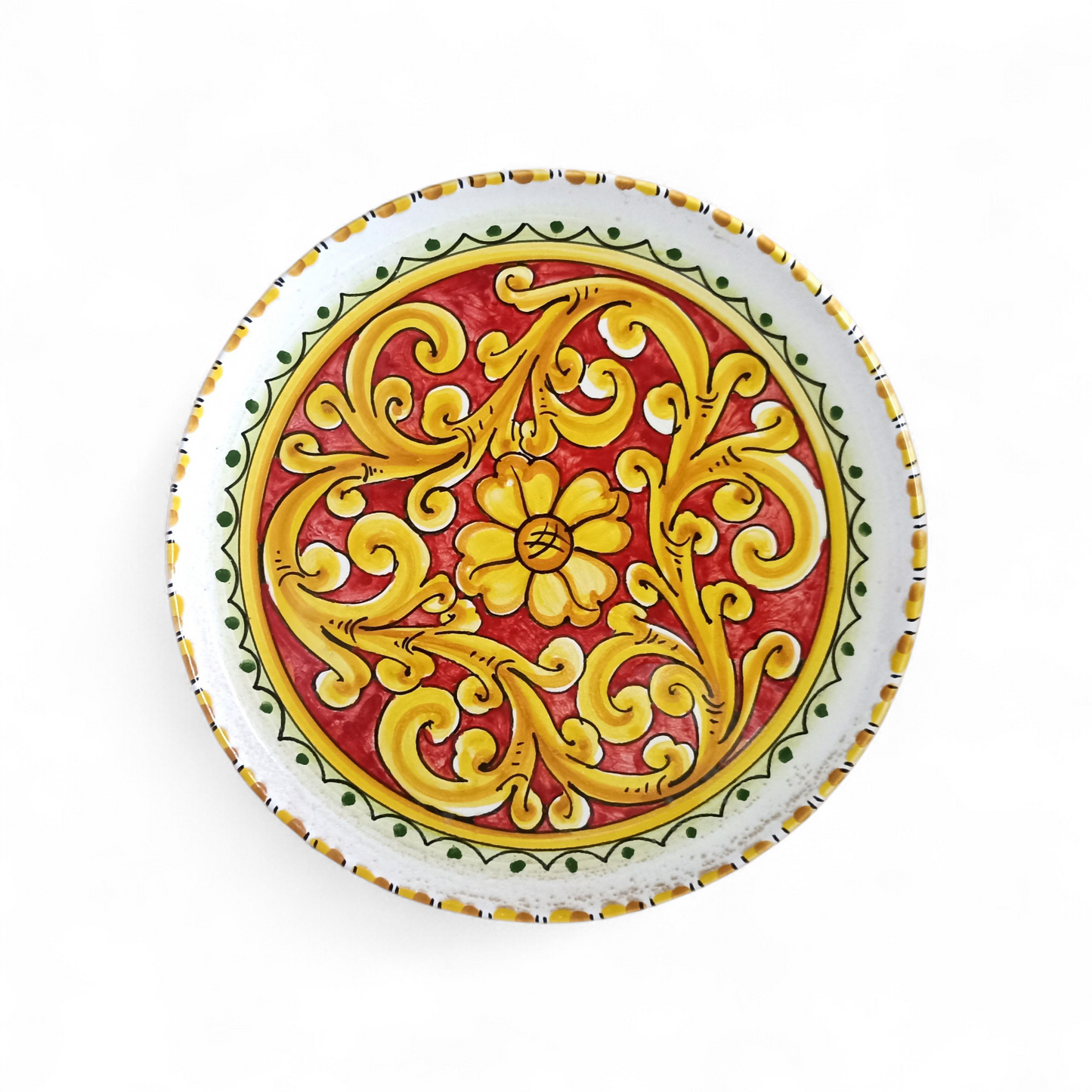 piatto decorato in maiolica di caltagirone