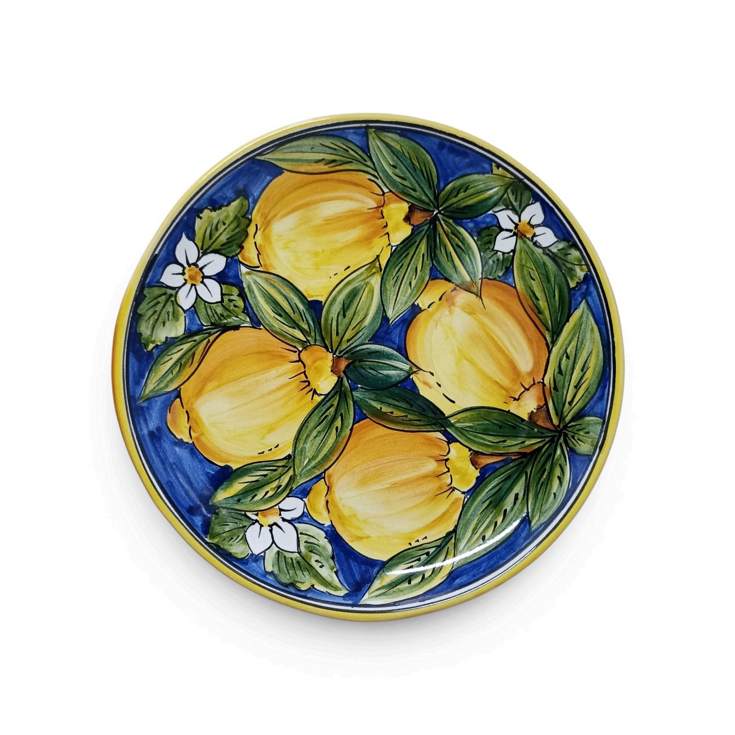 piatto in maiolica con limoni
