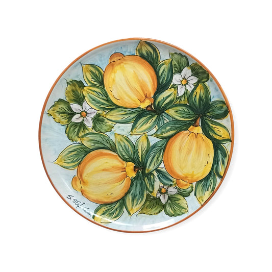 piatto decorato in ceramica di sicilia