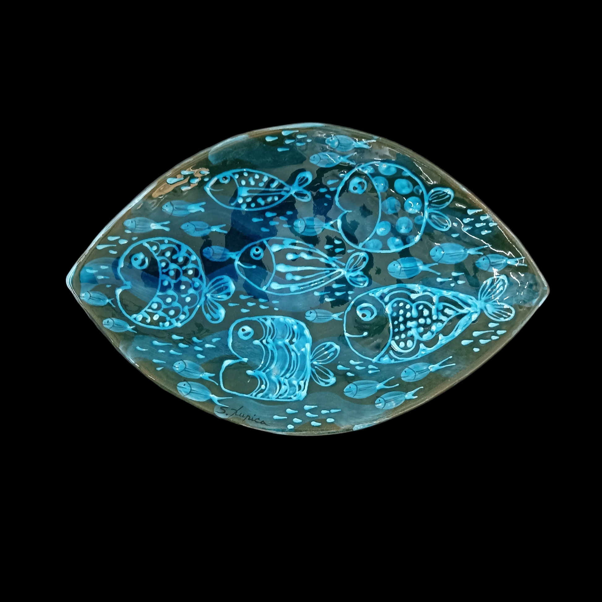 piatto centrotavola in ceramica