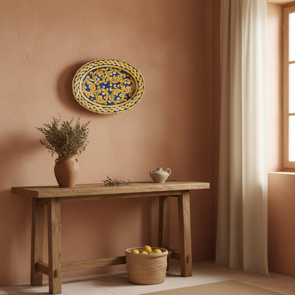 piatto ovale grande maiolica caltagirone