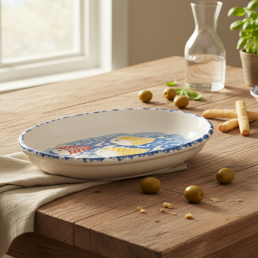 vassoio ovale per il pesce