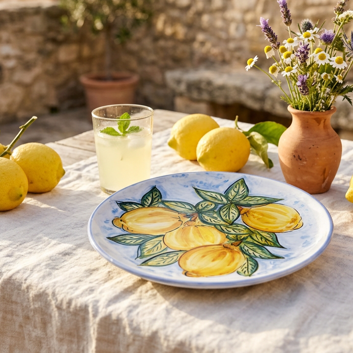 piatto colorato per la tavola