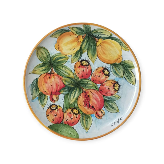 piatto maiolica siciliana frutta