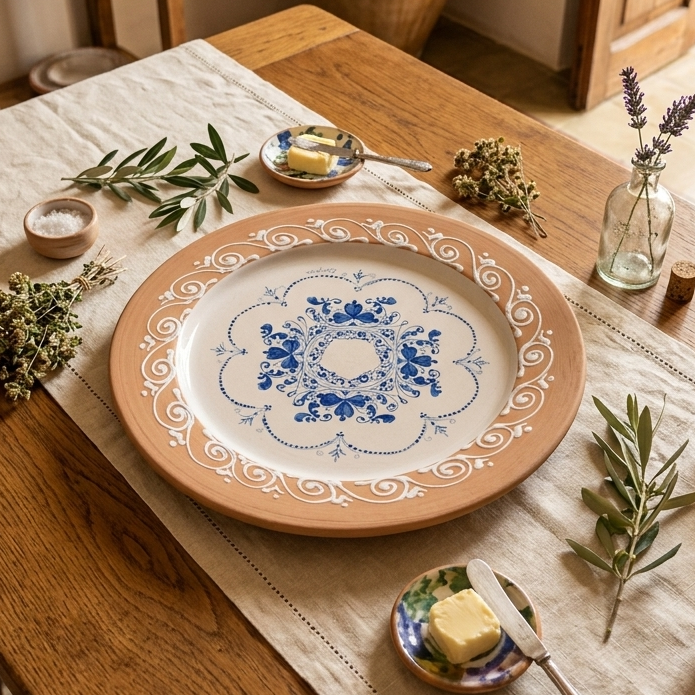 piatto in maiolica centrotavola