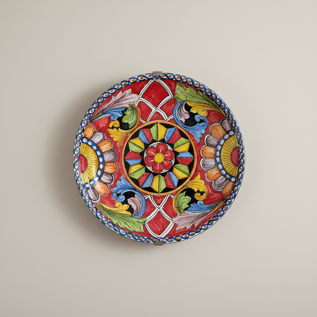 piatto decorato in maiolica vendita online