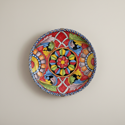 piatto decorato in maiolica vendita online