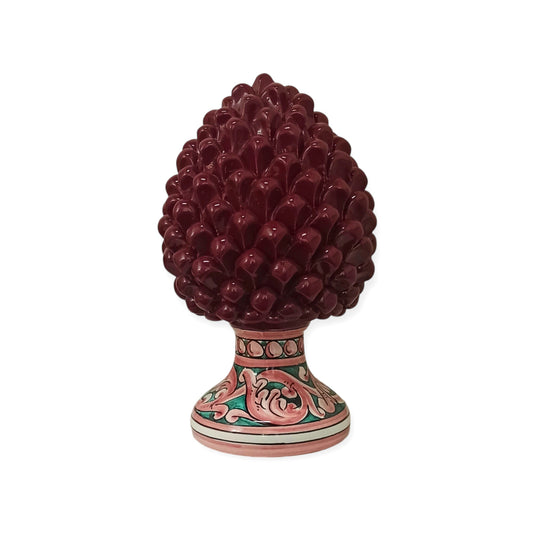 Decorated Bordeaux Ceramic Pine Cone