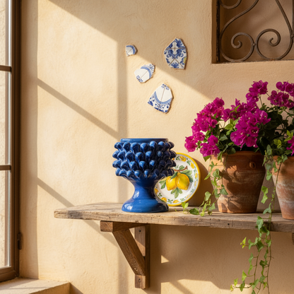 pigna aperta porta vaso in ceramica