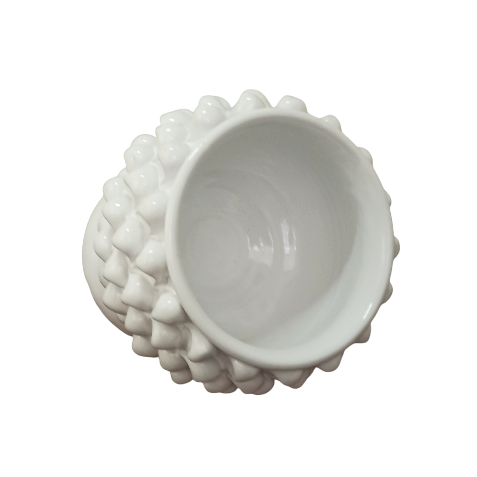 White ceramic plant holder handmade